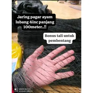 jaring pagar ayam ukuran 2x100meter lubang 4inc