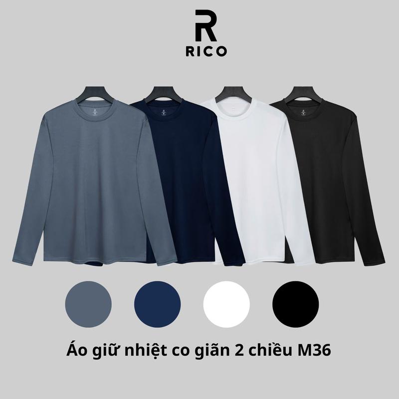 Áo giữ nhiệt nam dài tay thể thao Rico M36 – chất thun mềm mịn co giãn tốt KHÔNG CÓ LÓT LÔNG
