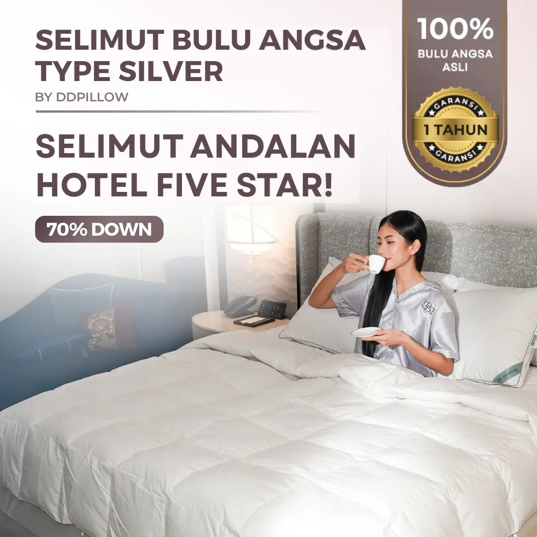 DDPillow Selimut Bulu Angsa Asli, Type Silver 70% Down / Duvet / Selimut Hotel Bintang 5
