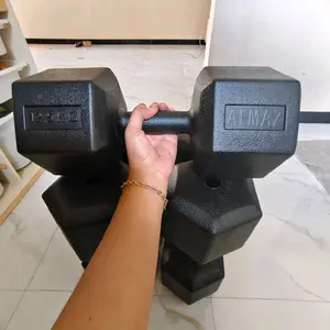 Barbel/Dumbbel 12,5KG HEXAGONAL (2 biji)  kosongan tanpa isi +tutup Olahraga ISI SENDIRI