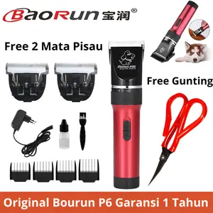 (ORIGINAL 100%) Baorun P6 Alat Cukur Bulu Domba Garut Kucing Anjing Dan Hewan Lainnya / Gratis 2 Mata Pisau Cadangan Dan Gunting sisir kutuk