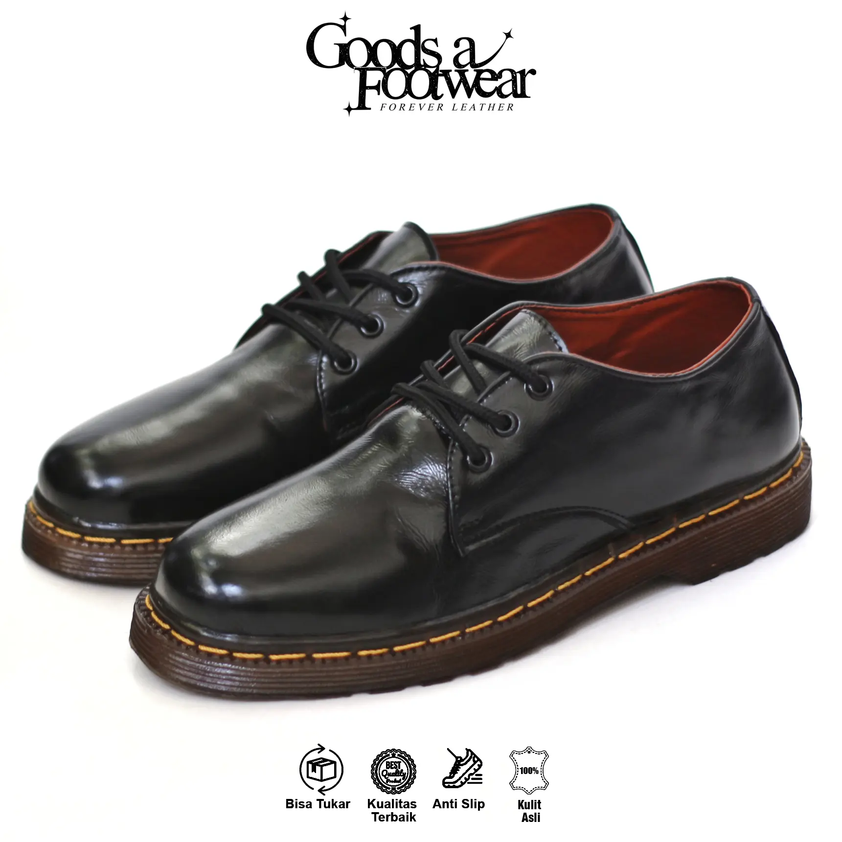 COUNTRY - Sepatu Docmart Pria Kulit Asli Formal Kasual Derby Low Boots