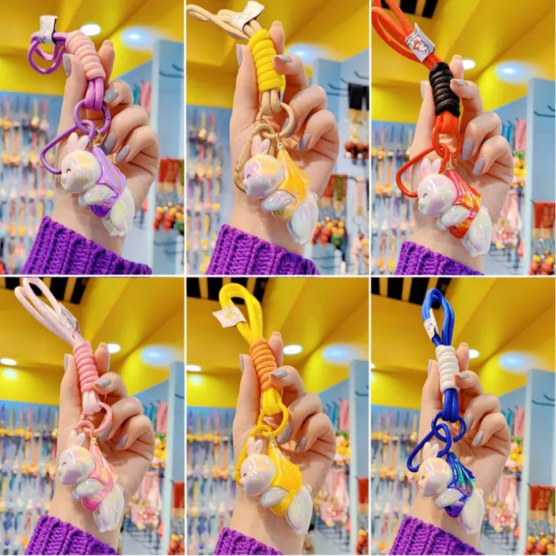 Kapuas Gantungan Tas Kunci Strap Robe Phone Lucu Kelinci Rabbit Keychain Colorful SH08