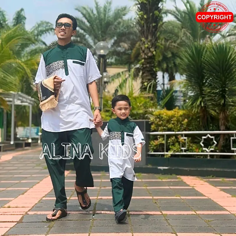 Setelan Koko Couple Pakistan Ayah dan anak Laki-laki 2thn-12thn Model Terbaru kekinian 2025/Bahan Katun micro Premium Grade A 5