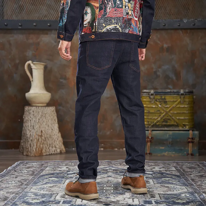 Mã 6686, Quần Jean Nam, Xanh Trơn, Form Slim, Denim Co Giãn 6