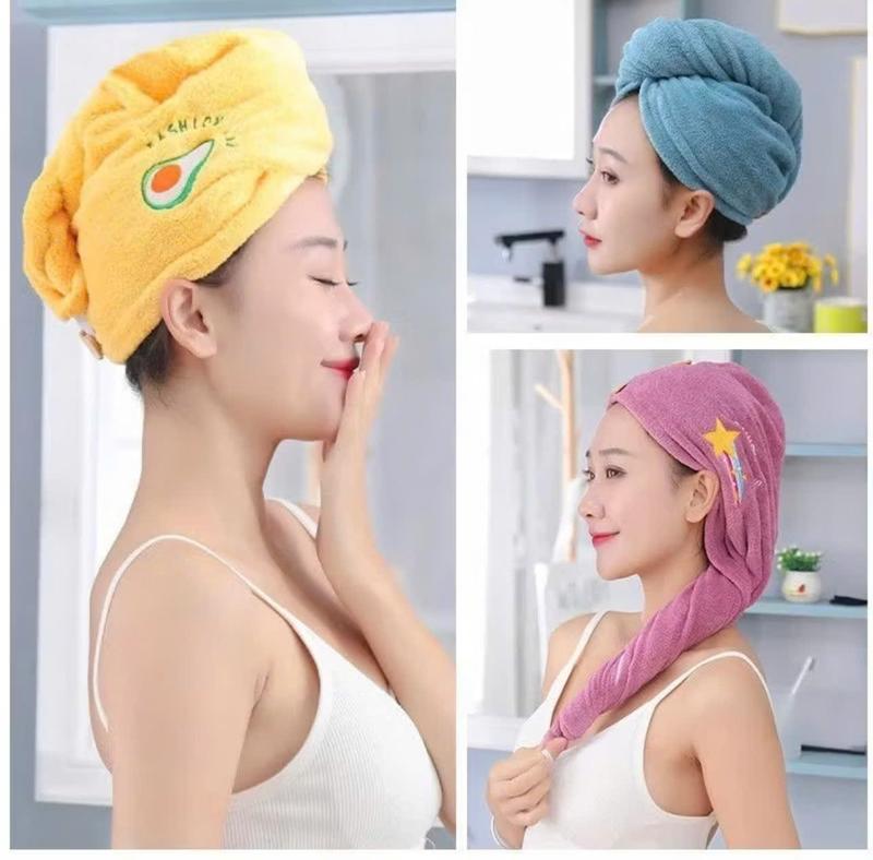 Khăn quấn đầu Khăn Tắm lau tóc nhanh khô chất liệu bông mềm thấm hút