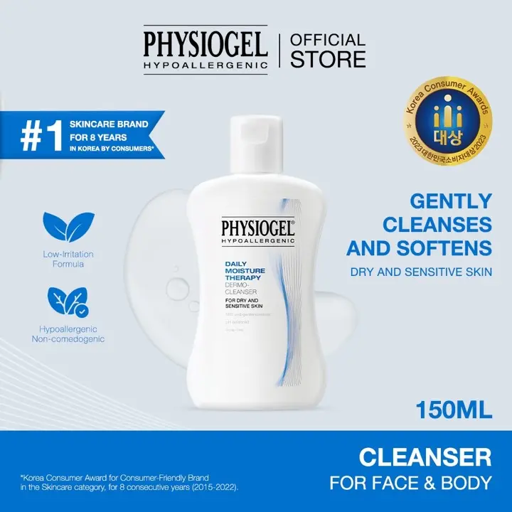 [Physiogel Official] Daily Moisture Therapy Dermo-Cleanser 150ml l Gently Cleanse and Soften Sensitive Skin