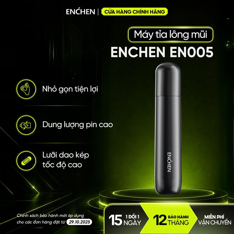 Máy tỉa lông mũi Enchen EN005 tốc độ cao 7000 vòng nhỏ gọn dùng pin AA, an toàn sử dụng - BH 3 tháng