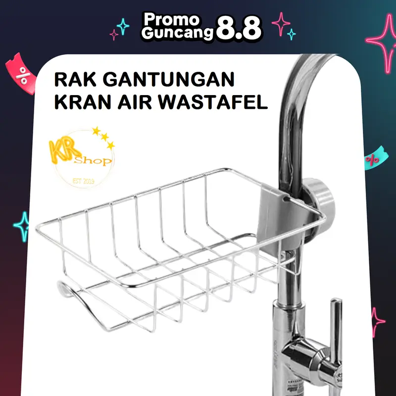 Kartika Rak Gantungan Sabun Cuci Piring Wastafel Stainless Tempat Cuci Piring Gantung Besi 0