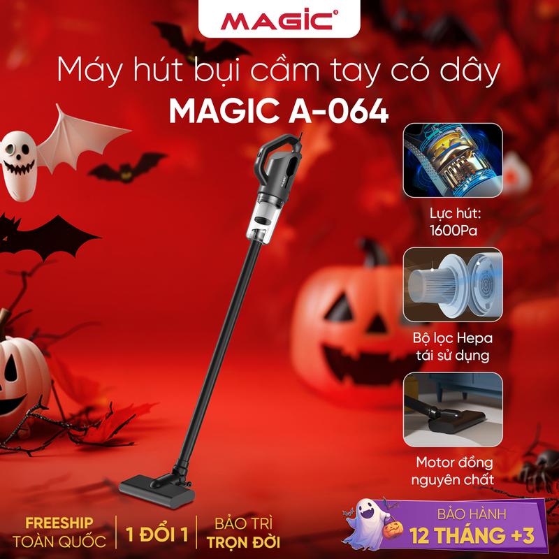 Máy Hút Bụi Cầm Tay Có Dây Magic A-064, Công Suất 600W, Lực Hút 16kPa, Lọc HEPA, Bảo Hành 12 Tháng