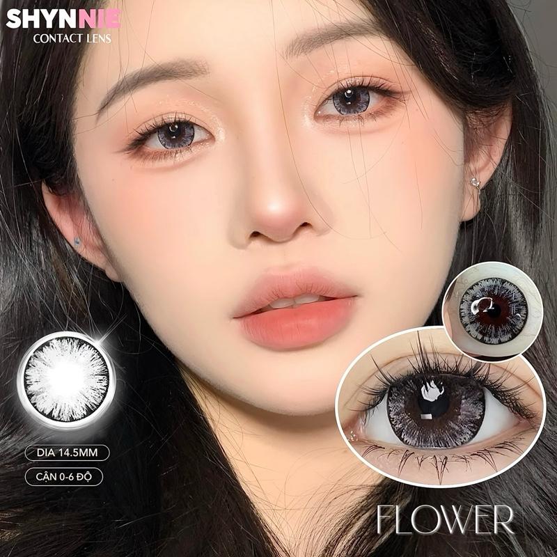 (CẬN 0-6 ĐỘ) 1 CẶP LENS màu GRAY xám mắt mèo vân hoa trong mắt giãn to 14.5mm - SHYNNIE LENS vân đá hoa long lanh phù hợp mang đi tiêc kinhap vân đá girl phố 3