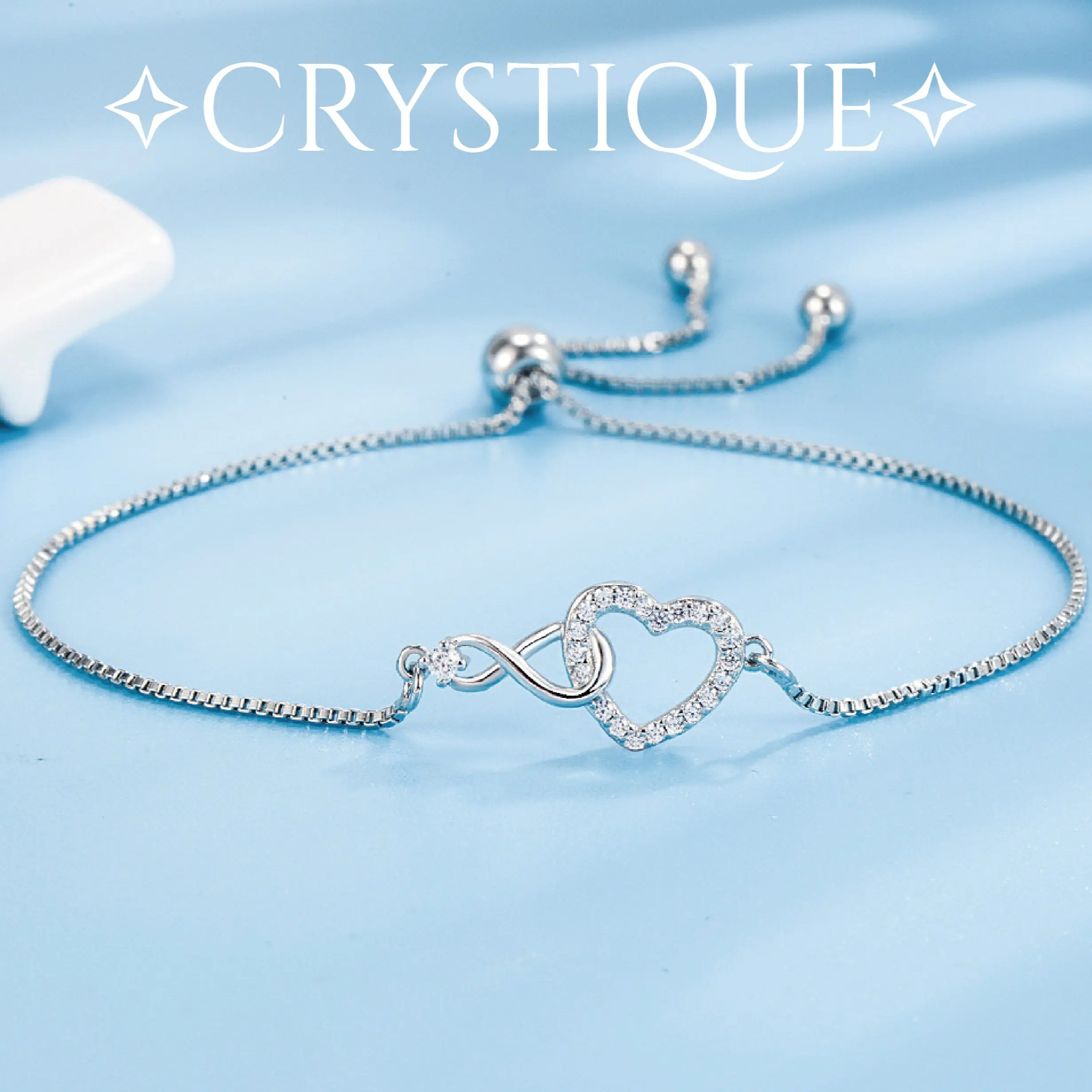 Infinite Love Bracelet New Creative Love Bracelet Female Zircon Element Temperament Bracelet  Personalized Push-pull Light Bead Hand