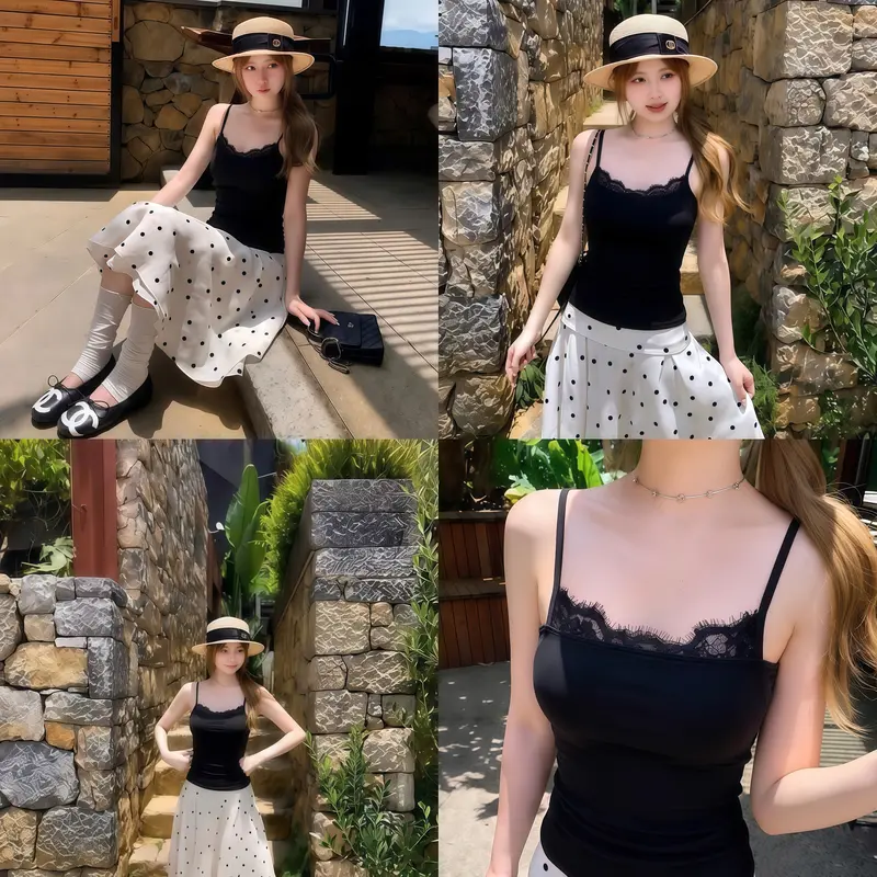 [TIFFANY BLUE MÀU MỚI] Áo 2 dây phối ren chất cotton DAZZI women A088 | BigBuy360 - bigbuy360.vn