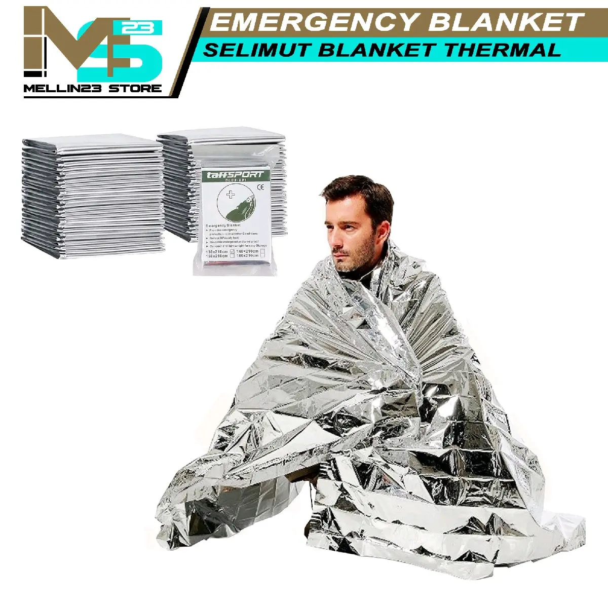 blanket selimut darurat emergency blanket foil thermal camping selimut penghangat blanket outdoor