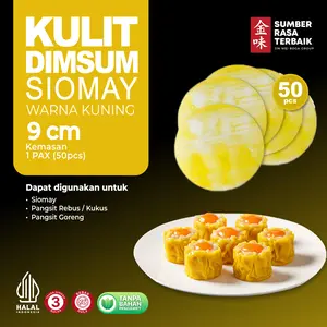 SRT KULIT DIMSUM SIOMAY KUNING 9CM ISI 50PCS HALAL | TIPIS DAN LENTUR | UNTUK SIOMAY,WONTON GYOZA