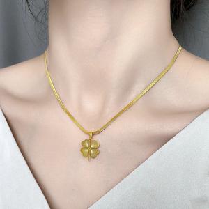 DYD Lucky Necklaces for Women Clover Pendant Necklace Choker Stainless Steel Non Tarnish Jewelry Fashion Accessories
