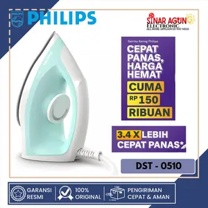 Setrika Kering PHILIPS DST0510 / DST 0510  Anti Lengket Hijau Default