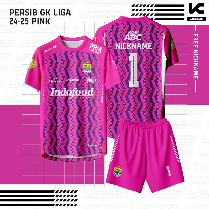 Jersey Bola Persib Kiper Pink 24/25 Full Print 0