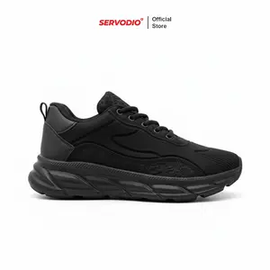 Servodio - Artemis Fans Edition Hitam Polos - Sepatu Sneakers Running Gym Shoes Fashion Casual Black