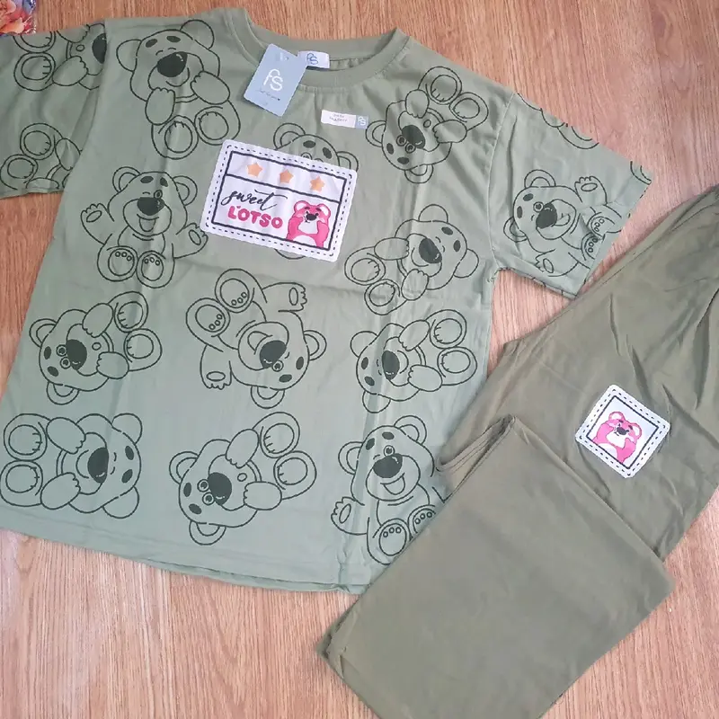 Forever Baju setelan one set wanita kaos celana panjang all size reguler fit celana katun stretch 3