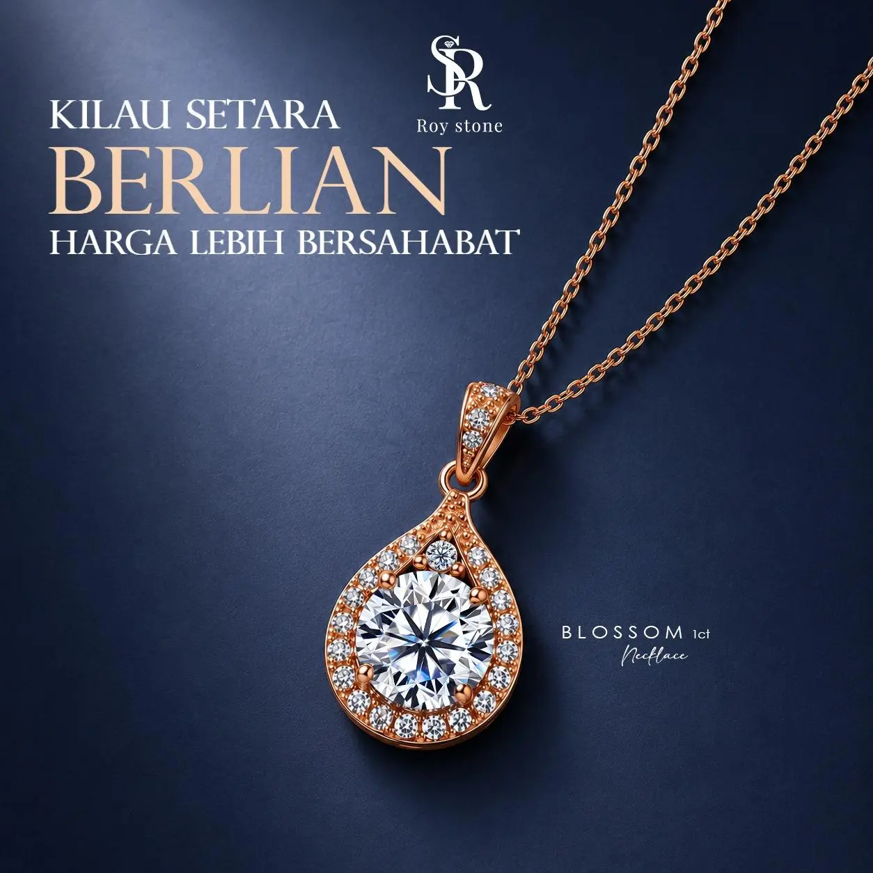6.6 SALE Roystone_Moissanite Kalung Gelang Wanita Original Sertifikat GRA Silver925 Anti Pudar