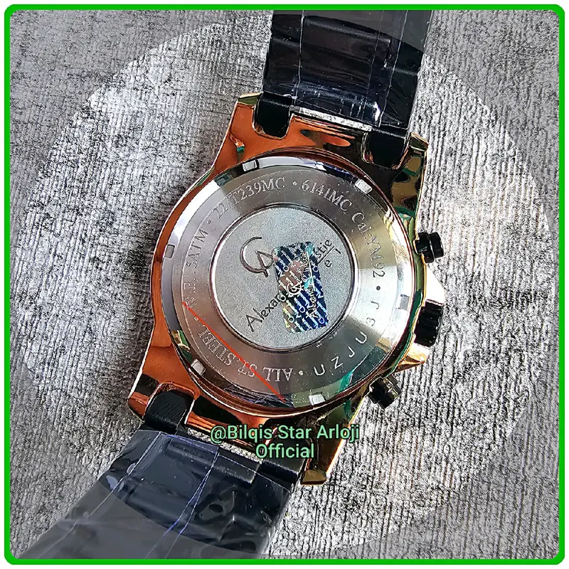Alexandre Christie Pria Ac 6141 Mc Tali Rantai Black Rose Gold Original 100% 3