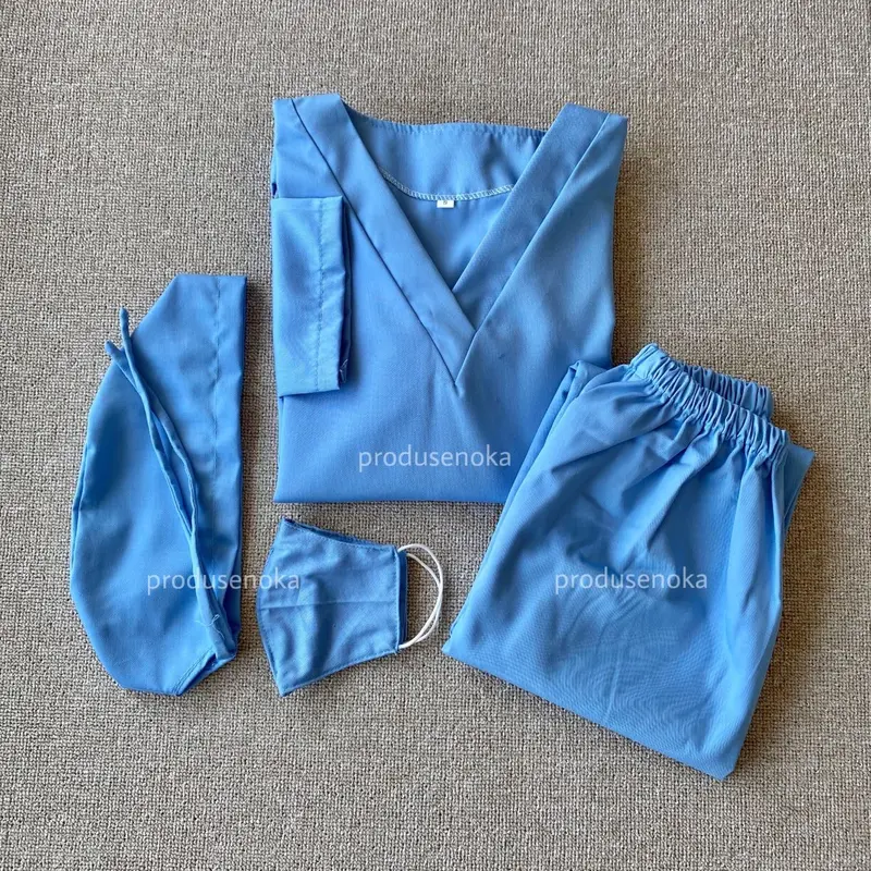 SATU SET "LENGAN PANJANG" Size S-L BAJU OK/BAJU JAGA/BAJU RS TERMURAH PRODUSENOKA 1