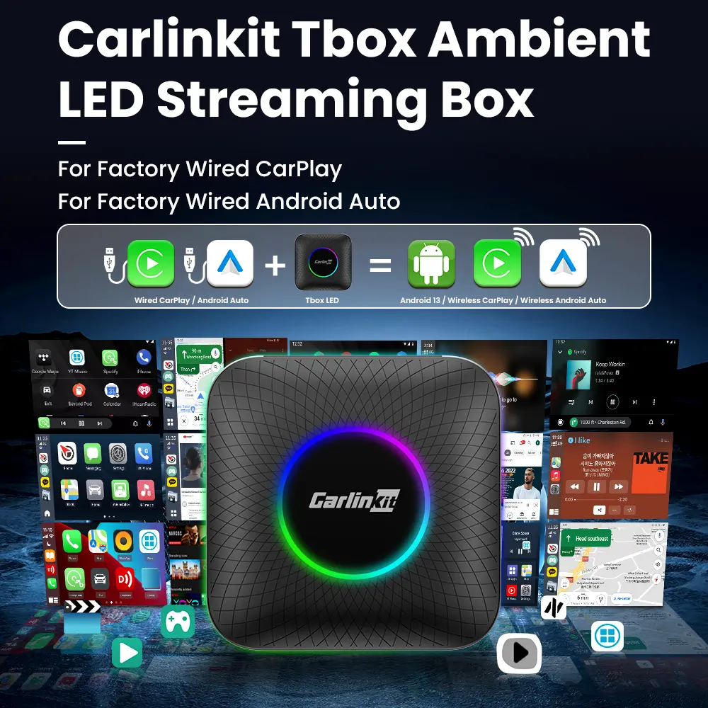 Carlinkit CarPlay Ai Box Android 13 8+128GB QCM 8-Core 6225 Android Auto Wireless CarPlayt YouTube Netflix IPTV 4G LTE