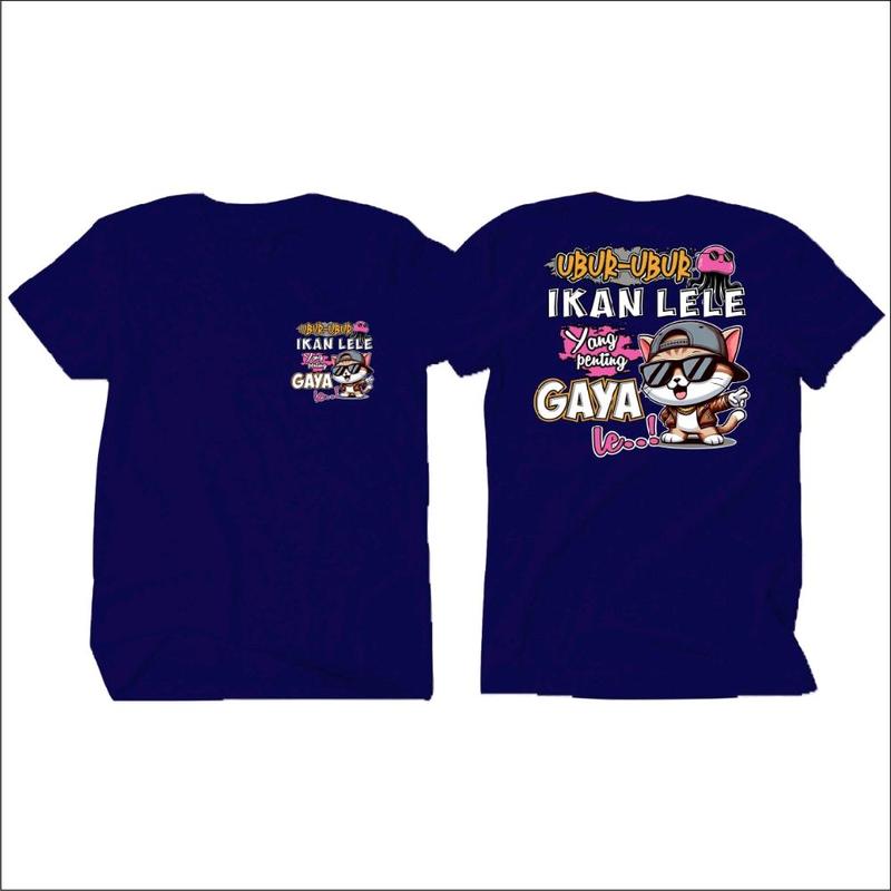KAOS Atasan Ubur Ubur Ikan Lele Yang Penting Gaya Lee Kata2 Viral Crew Neck Kaos Murah Kaos Pria Dan Wanita  Combed Unisex  Baju Sablon 1