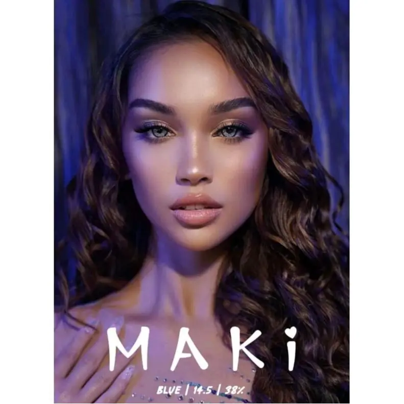 Softlens MAKI dan MTK (MATAKE) grey brown blue by urban factory dan top gel 4