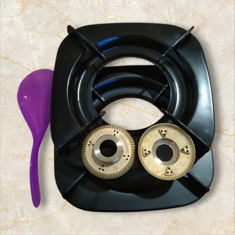 Rinnai Tatakan Tungku Besi Kompor Rinnai Kecil 2 Pcs Besi Tungku Kaki 4 Bonus 2 Burner Ring Api 7 Cm Kompor & 1 Centong Nasi 3