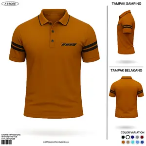 Kaos Kerah Pria Saku Polet Lengan Bergaris - Kaos Polo Pria Saku Keren Premium Distro