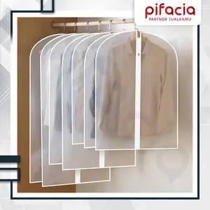 PIFACIA Cover Baju Resleting Pelindung Pakaian Jas Gamis Anti Debu Plastik Peva Tebal