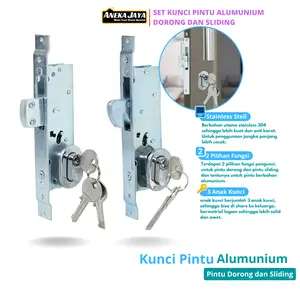Kunci Pintu Geser Sliding Dan Dorong Allumunium Model Kait Swing Material Stainlees