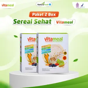 Vitameal Paket 2 Box - Sereal Sehat Multigrain Bantu Gula Darah Tinggi Diabetes Kebas Kesemutan Sarapan Sehat Rendah Gula Original BPOM HALAL MUI