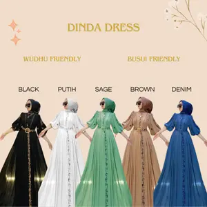 Gaun Wanita Muslimah Jumbo Wudhu Friendly Elegant Dinda Dress Matt CerutyBabyDoll Gamis Wanita Dewasa Aplikasi Bordir Mewah Modern Dress Kondangan Wanita Full Furing Mayung Terlaris Gamis Pesta Wanita Hijab Wudhu Friendly Model Terbaru 2024