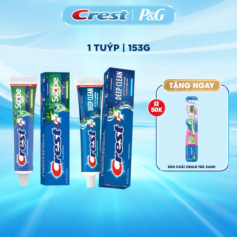 Kem đánh răng Crest Trắng Răng Sạch Sâu Thơm Lâu Whitening + Deep Clean hoặc Scope 153g - Mỹ