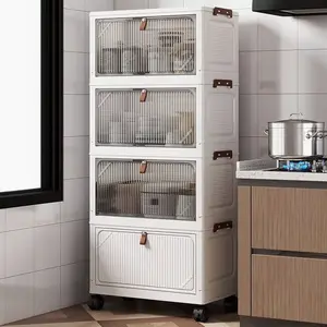 [COD] Lemari Plastik Susun Besar Rak Kabinet Susun Lipat Lemari Pakaian Anak & Bayi, Rak Baju Multifungsi, Organizer Hemat Ruang, Katrol Senyap, Anti Debu, Lemari Penyimpanan/Kotak Sepatu Lipat/Cabinets Anti Debu|Portable & Bernapas