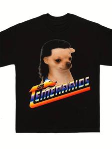 Camiseta de Música Mexicana Los Temerarios - Logo Icónico y Estampado de Chihuahua, Manga Corta Ropa Casual para Fans, Merchandising Retro del Grupo Mexicano para Primavera, Verano y Otoño (Lavado a Mano)