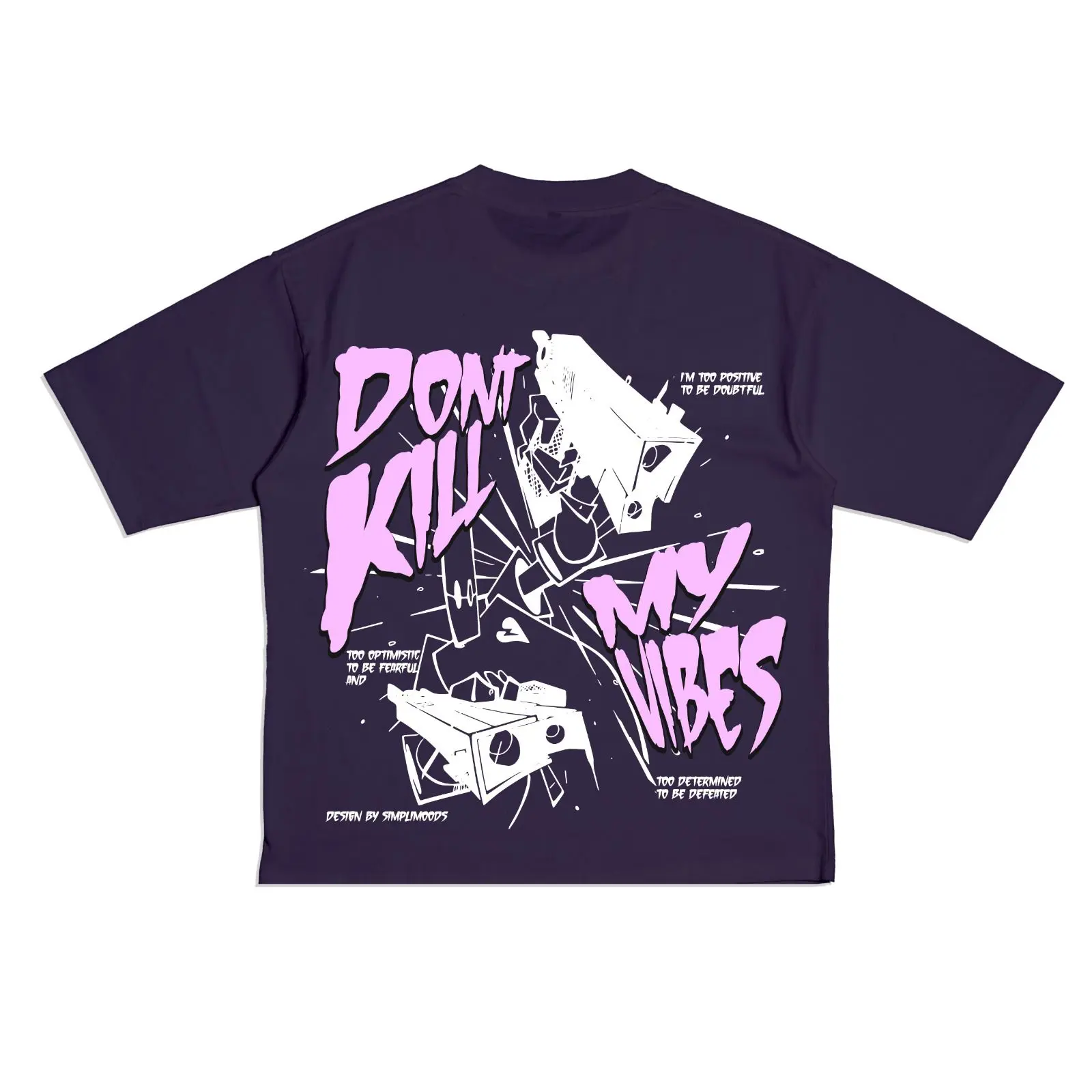 Simplimoods - Baju Kaos Distro Tshirt Skena Boxy Oversized Pria dan Wanita Dont Kill My Vibes Cotton Combed 24S Lembut Sablon Pendek Panjang Katun Cowok High