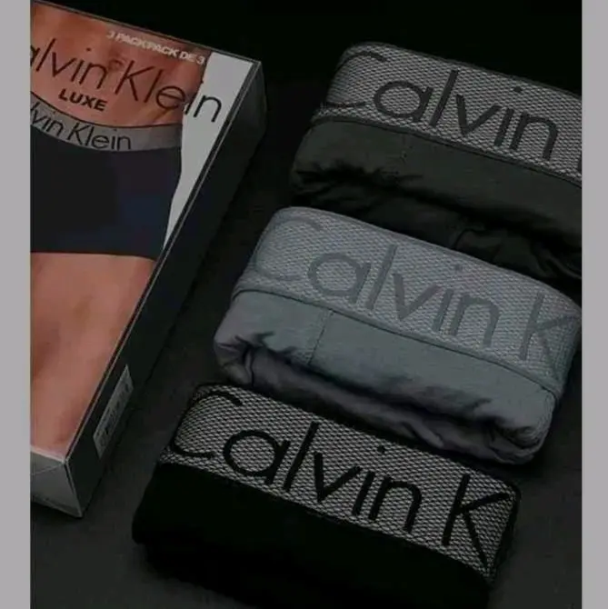 man's boxer (1 box 3pices) random caler black/gray/blue 95% cotton Size S sampai XXL ready stock