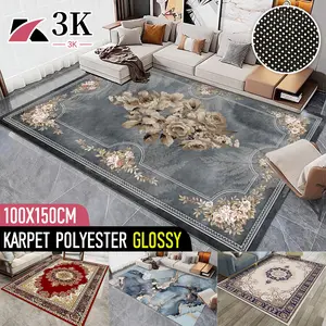 (3K) Karpet Lantai Polyester GLOSSY UK 100x150CM PREMIUM Anti Slip Minimalis