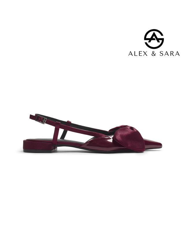 NEW ARRIVAL LT134- Giày Bệt Mũi Nhọn Nơ Bản To Phong Cách Tiểu Thư Sang Chảnh Alex Sara