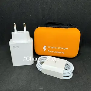 Charger Xiomi 33W ( 1 Paket Adaptor + Kabel Dan TAS ) Micro USB - Type C Support Fast Charging Turbo