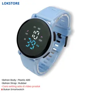 JAM TANGAN WANITA PRIA DIGITAL RUBBER BULAT LED WATCH HIGH QUALITY JF088