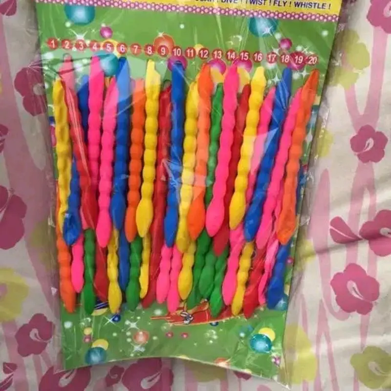 Mainan Balon ulir anak warna warni isi 40pcs