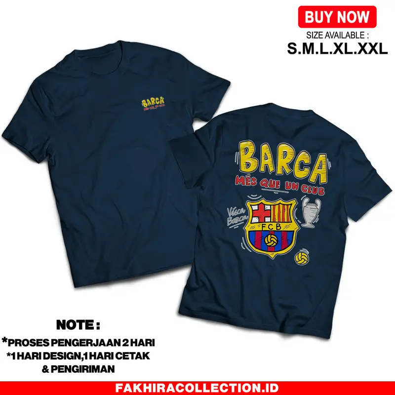 Kaos Visca Barca Mes Que Un Club - Baju Supporter Bola - Nyaman dan adem Unisex 3