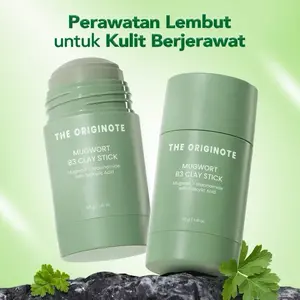 The Originote Mugwort B3 Clay Stick Mask - Masker Wajah Mugwort Acne Menenangkan Wajah Acne Treatment Acne Patch Acne Removal Menghilangkan Jerawat Eksfoliasi Wajah dengan Niacinamide