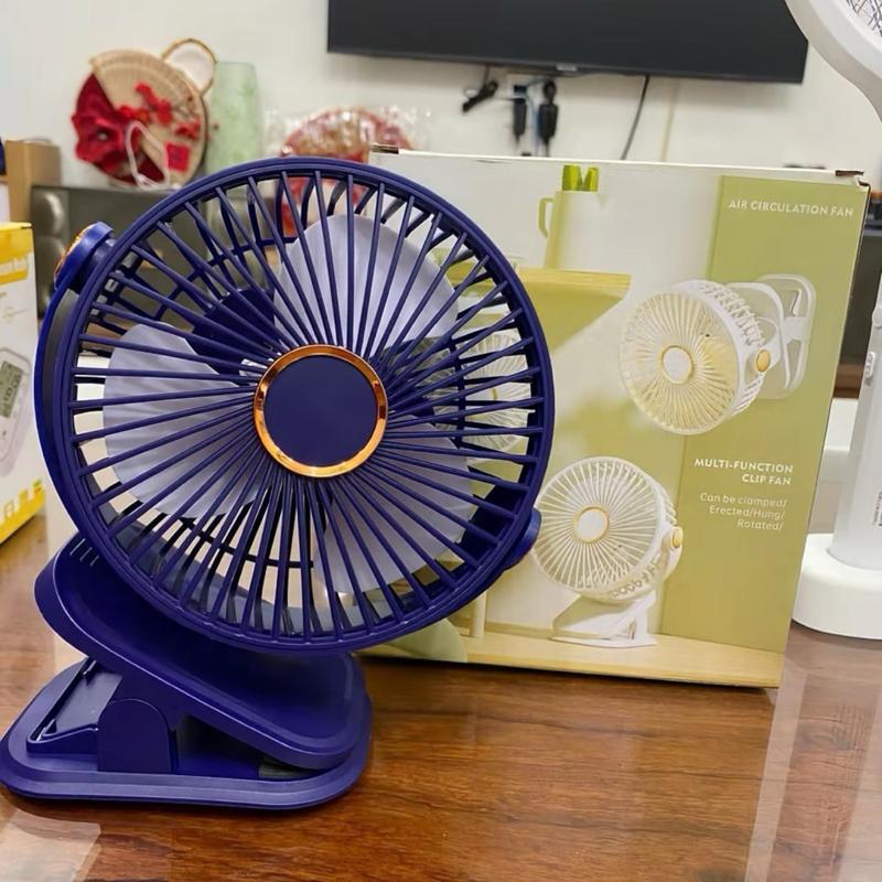Quạt Tích Điện 5 Chế Độ Kẹp Bàn Kết Hợp Đèn Ngủ - Thiết Kế Tiện Lợi Cho Mọi Không Gian