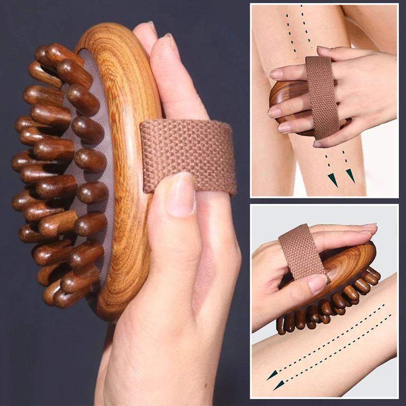 Lược Mát Xa Cơ Thể Gỗ Tự Nhiên Đa Năng Cầm Tay Máy Massage Đầu Và Bụng